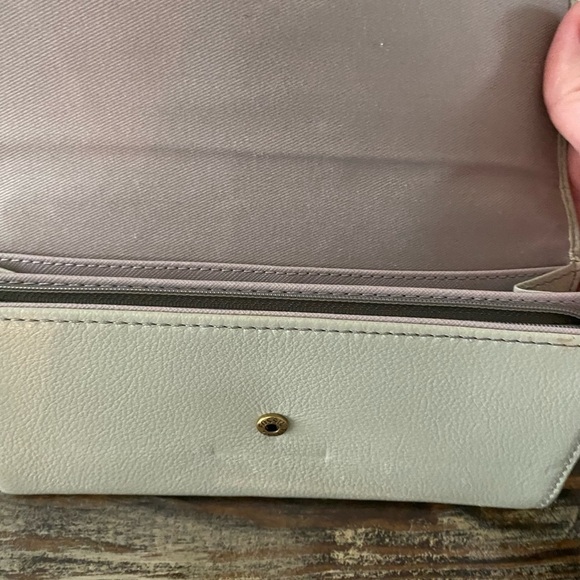 Fossil genuine leather long wallet - Light Green - Inside Light Grey - Picture 7 of 9